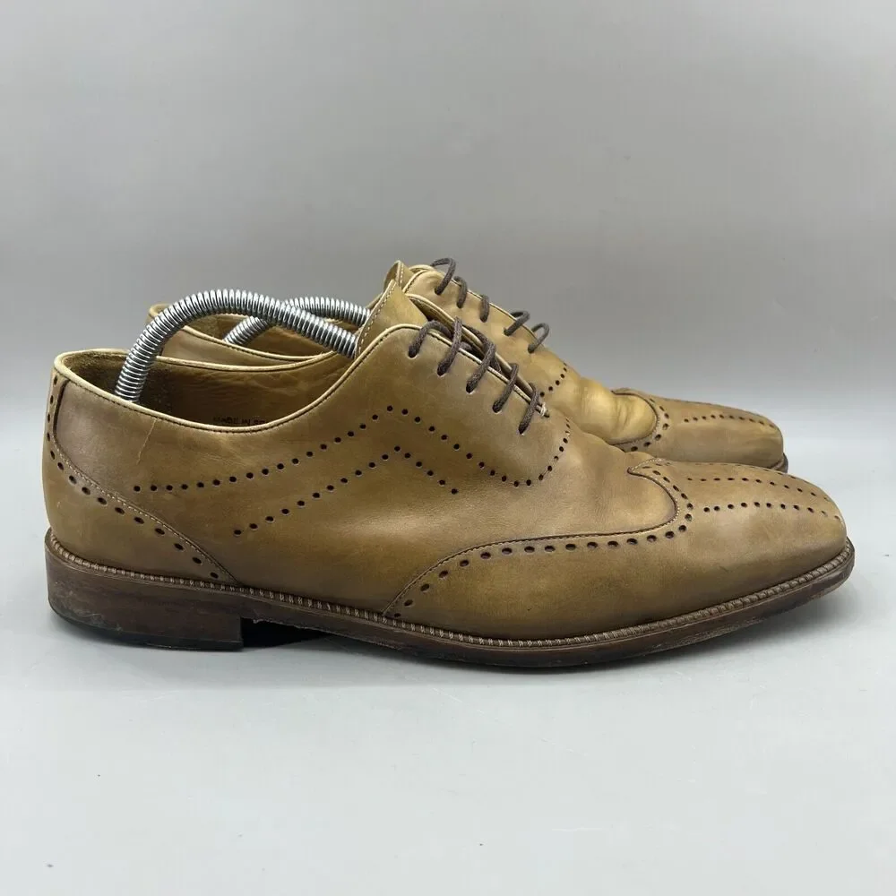 Mezlan Alexander Oxford‎ Shoes Men Size 11 M Tan Brown Wingtip Lace Up Low Dress